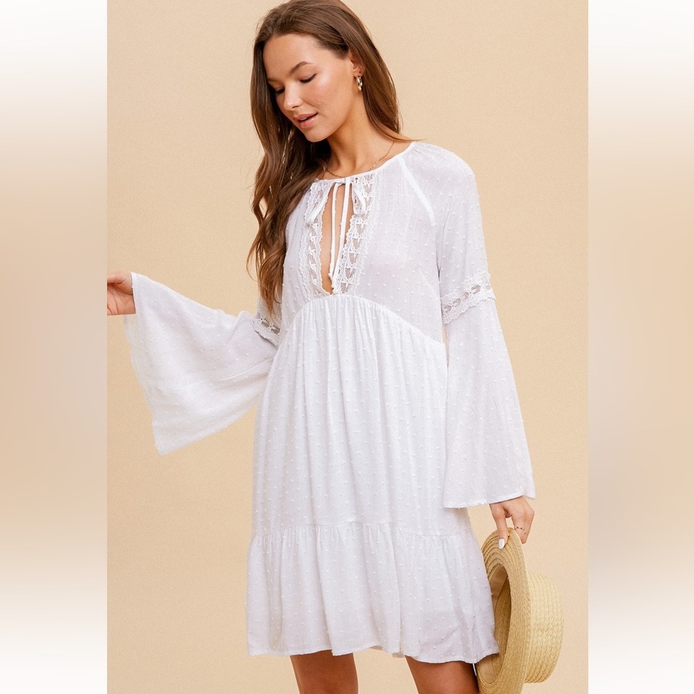 Hem & Thread White Lace Boho Dress
